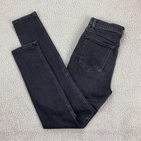 Reformation Women's Faded Black Destroyed High Rise & Skinny Jeans  |  Size: 29 - Picture 6 of 15